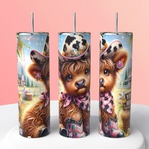 Yeehaw highland cow 20 oz tumbler